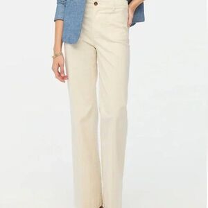 J. Crew Factory Lizzie high-rise patch-pocket wide-leg pant Natural NWT size 34
